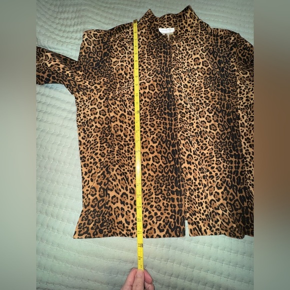 Coldwater Creek Leopard Print zip up with collar lightweight jacket size PM GUC - Picture 10 of 11